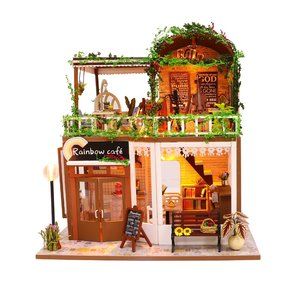 DIY Miniatures Rainbow Cafe DIY Toy Miniature House Ship Fast